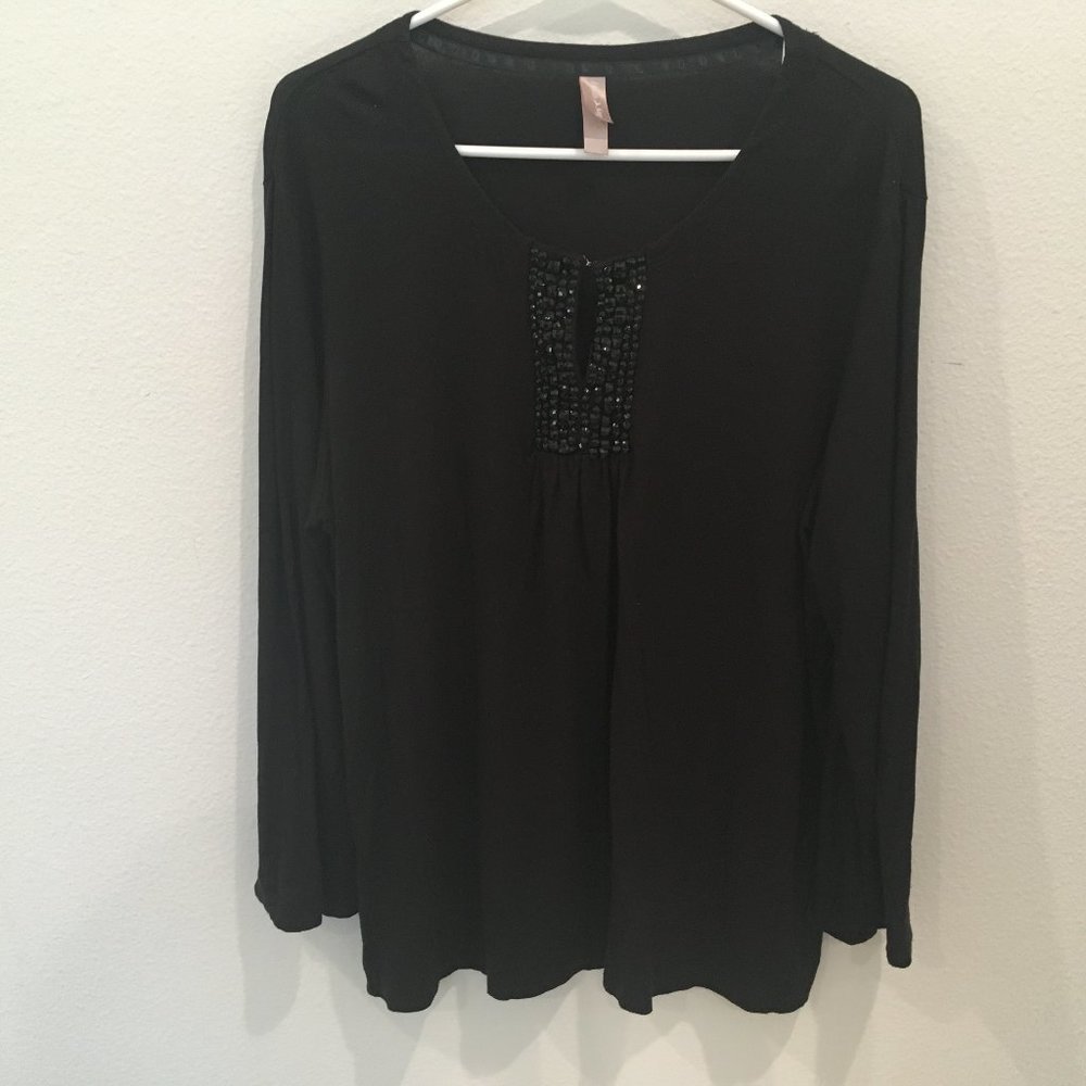 White Stage Black with Jewels Women's Blouse Top, Size 16-18